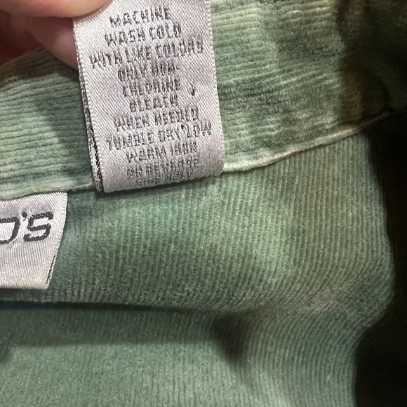 Chico’s Vintage Green Corduroy Jacket & Flare Pants Suit Sz M / 8 / Chico’s 1 - Picture 14 of 16